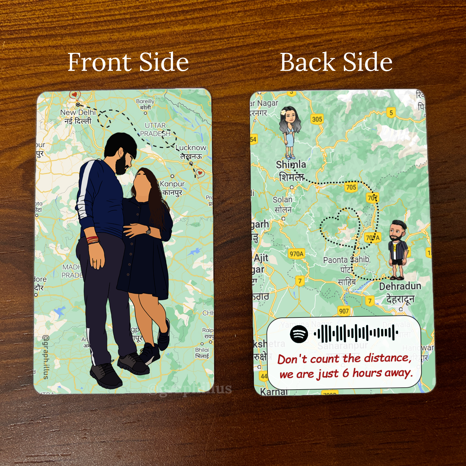 Map Illustrated Wallet Card