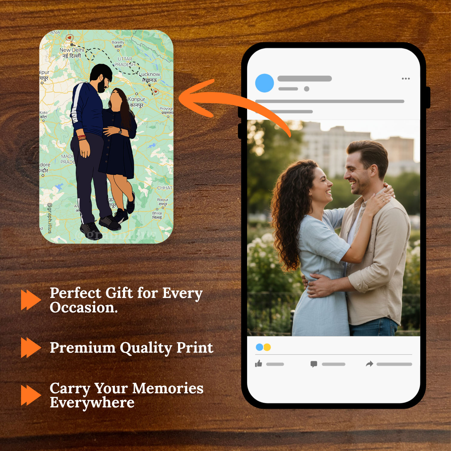 Map Illustrated Wallet Card