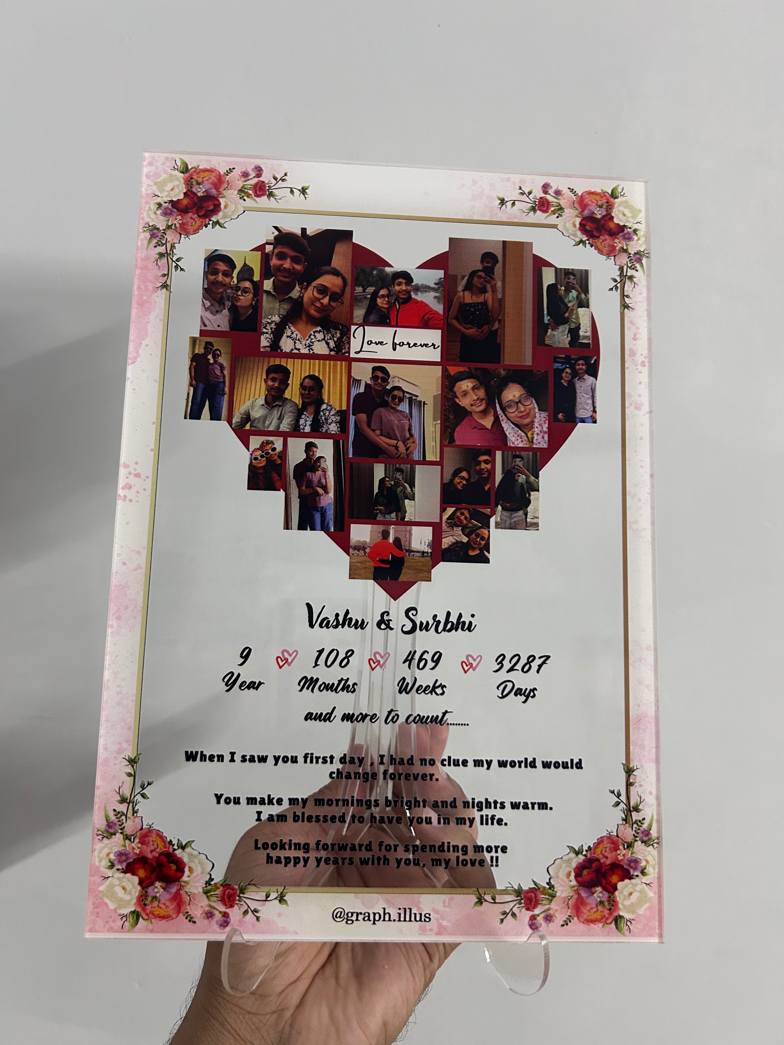 Heart Days Acrylic Frame