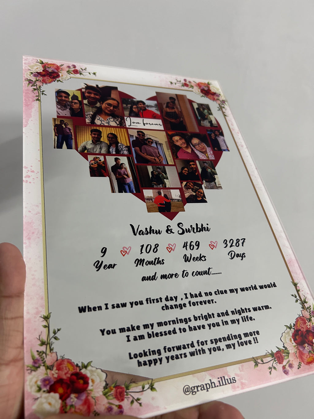 Heart Days Acrylic Frame